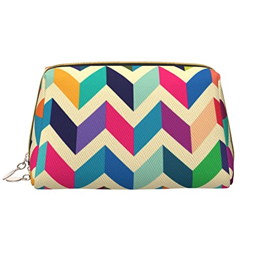 Trousse cosmétique KOOLR en cuir blanc avec motif zigzag haut de gamme