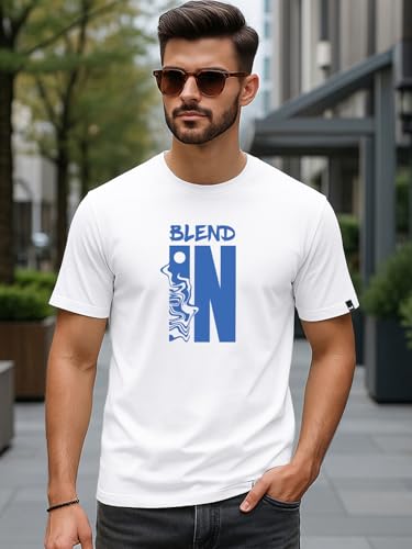 Image of Bewakoof Men's Graphic Print Regular Fit Half Sleeve Round Neck Pure Cotton T-Shirt