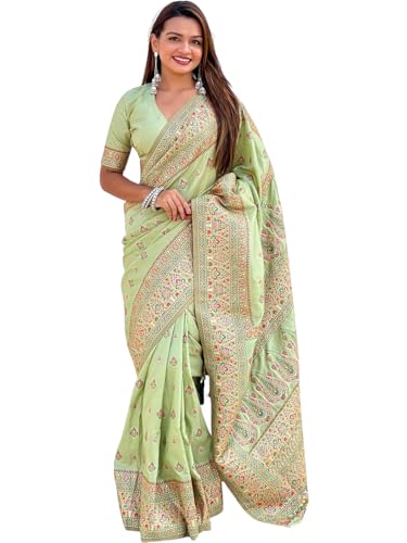 Image of Original Pashmina Kashmiri Silk Zari Woven Saree