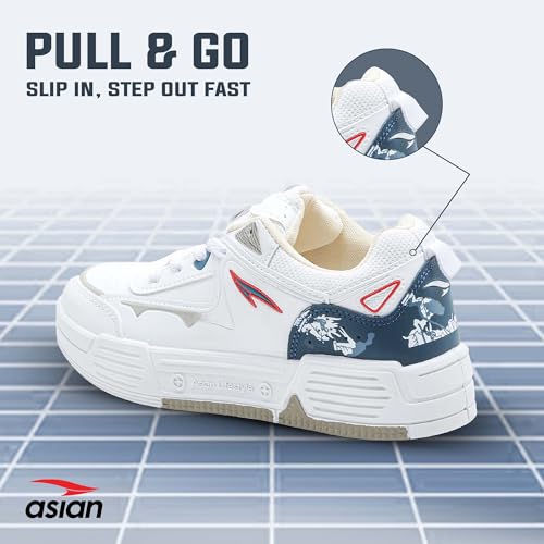Image of ASIAN Lifestyle-02 Men's Stylish Sneakers | Comfortable Sporty Sneakers with PU Upper & Cushioned Insole | Ideal for Gym, Walk, Travel, & Casual Wear