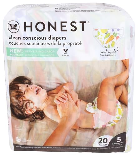 Image of The Honest Company - Eco-Friendly and Premium Disposable Diapers - Pandas, Size 5 (27+ lbs), 20 Count