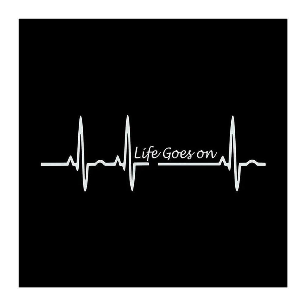 15cm Heart Beat Trackpad Life Goes On Sticker(White,25CM)