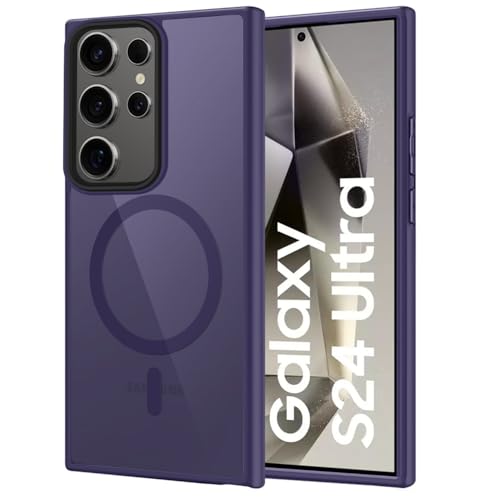 Image of SIZUKA Samsung S24 Ultra Magsafe Hard Back Case | Matte Design & 360 Protection | Military-Grade Galaxy S24 Ultra Cover | Strong Magnet Back - Purple
