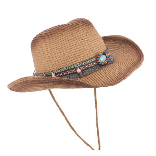 Chapeau de cowboy pour femme contre le soleil et le vent en voyage