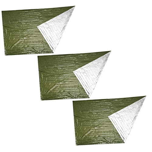 ABOOFAN 3pcs Emergency Survival Blanket Thermal Insulation Sun Protection Lightweight Camping Blankets for Outdoor Activities Hiking and First Aid