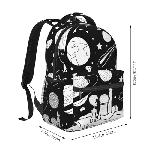 Mochila ligera y plegable con estampado espacial impermeable 2