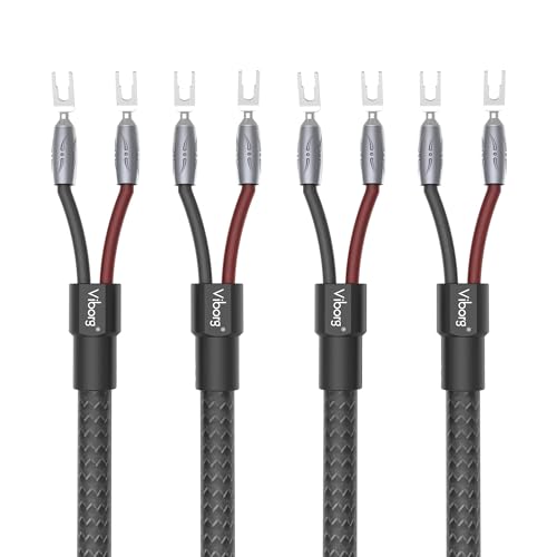 Cable de altavoz de cobre puro Viborg VS901 con horquillas de rodio para audiófilos