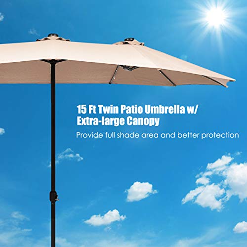 Tangkula 15 Ft Solar Led Patio Double Si Buy Online In Kuwait At Desertcart