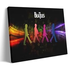 YBRAVO Poster de fanart des Beatles sur toile – Impression d’art moderne pour chambre à coucher – 50 x 75 cm - Les Beatles, Paul McCartney, John Lennon, RIngo Starr, George Harrison