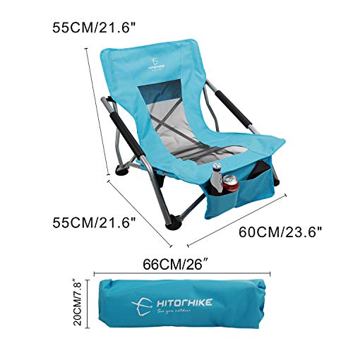 Hitorhike Low Sling Beach Camping Concert Folding Chair With Armrests And Breathable Nylon Mesh Back Compact And Sturdy Chair #TOP1