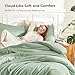 Litanika California King Comforter Set Sage Green - 3 Pieces Cal King Lightweight Solid Bed Comforter, Oversized Fluffy Down Alternative Comforter Quilt Blanket Bedding Set