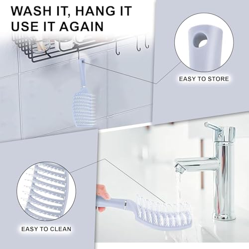 Image of OTAK Detangling Hair Brush for Women Men Kids, Curly Hair Brush Wet Dry Styling Comb, Anti Breakage Scalp Massager, Frizz Control Grooming Tool, Portable Salon Home Travel Accessory - Purple