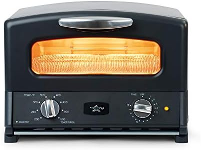 Sengoku SET-G16A(K) HeatMate Graphite Compact Countertop Toaster Oven with 4 Non-Stick Pans for Toasting and Baking, 120 Volt, Black