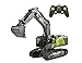 XikYb RC Bagger Fahrzeug 22 Kanal 1/14 Metallschaufel mit Licht und Sound Spielzeug Bagger Voll funktionsfähiger professioneller batteriebetriebener Ferngesteuerter Bautraktor für Jungen ab 3 Jahren