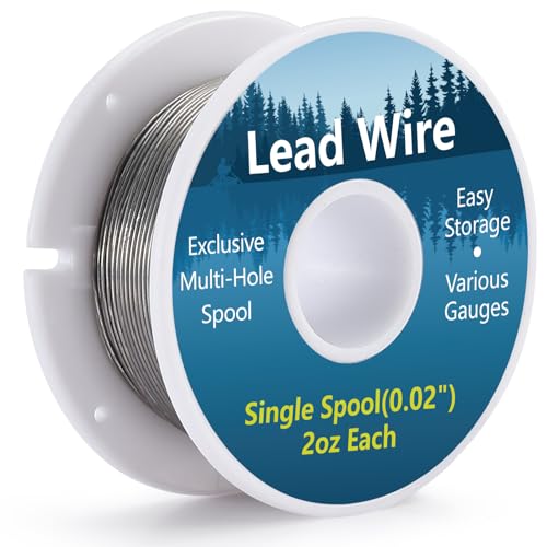 Lead Wire for Fly Tying, 2 oz Spools (0.020", 0.030", 0.040" Available), Single Spools with Exclusive Hole Pattern Reel, Fly Tying Equipment, Soft Lead Wire Materials, Fishing Weight Thread Supplies