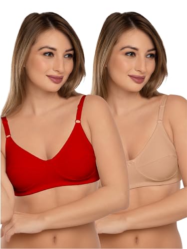 Image of Daisy DEE Women's Cotton Seamed Non-Wired Regular Straps Full Coverage Non-Padded Bra - NSHTL