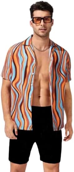 Leriya Fashion Men's Rayon Shirt - Summer Button Down Shirts | Half Sleeve Printed |Formal |Casual Stylish Shirt's for Man