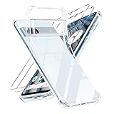 Niokfrci Cover per Google Pixel 7a con 2 Pezzi Pellicola Vetro Temperato, Custodia Antiurto Sottile Bumper Trasparente Morbida in Silicone TPU, Anti-Graffio Chiaro Militare Case per Google Pixel 7a
