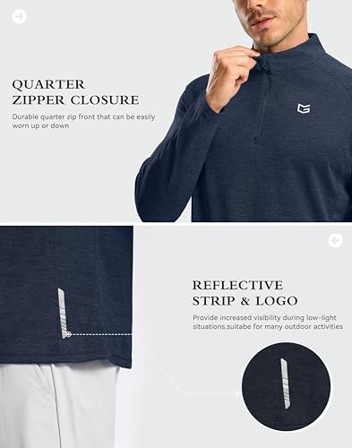 Image of G Gradual Men's Quarter Zip Pullover Running Athletic Shirts Long Sleeve | Lightweight, Quick Dry, Moisture Wicking, Sun Protection, 1 /4 Zip Golf Pullover for Men Workout, Gym, Hiking, Casual