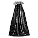 52" Silver Sequin Black Cape ~ Halloween Costume Accessories (STC11512)
