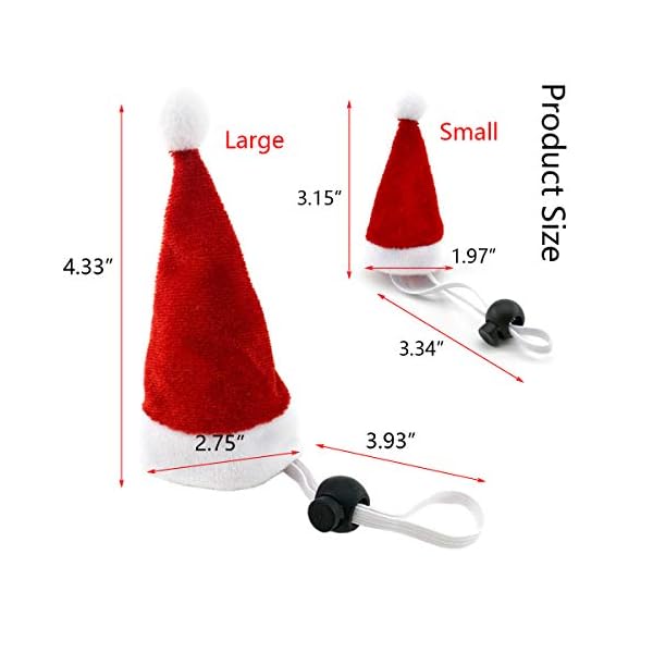 Vehomy 4pcs chicken hats for hens chicken christmas santa claus hat with adjustable chin strap for poultry hen rooster goose duck parrot - image 3