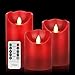 Vinkor Flameless Candles Flickering Candles Decorative Battery Flameless Candle Classic Real Wax Pillar with Dancing LED Flame & 10-Key Remote Control 2/4/6/8 Hours Timers (Burgundy)