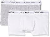 Calvin Klein Kids Underwear. Calvin Klein Jungen Boxershorts 2PK Trunk, Grau (White/Grey Htr 926), 170 (Herstellergröße: 14-16)
