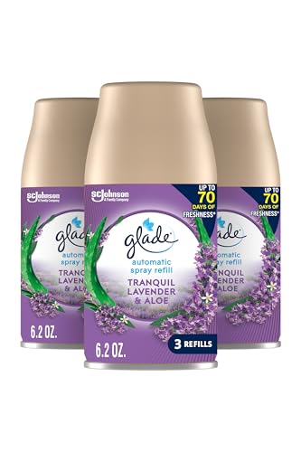 Image of Glade Automatic Spray Refill, Air Freshener for Home and Bathroom, Tranquil Lavender & Aloe, 6.2 Oz, 3 Count