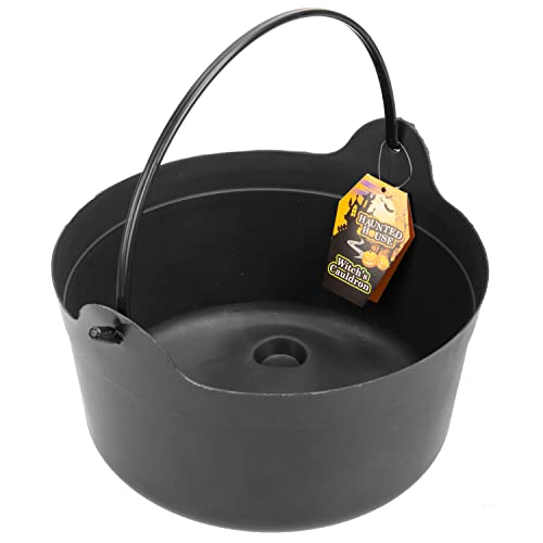 VFM - Halloween Sweets Bucket Black Cauldron, Candy Trick or Treat, Loot Bucket, Halloween Bucket (Diameter- 9 inches/ 23 cm approx)