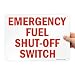 SmartSign 10 x 14 inch â€œEmergency Fuel Shut-Off Switchâ€ Metal Sign, Screen Printed, 40 mil Laminated Rustproof Aluminum, Red and White
