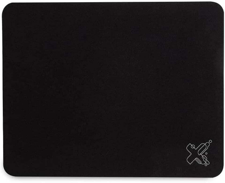 Maxprint 603579 - Mouse Pad Tecido, Preto, 22 x 17.8 cm, 1 Unidade | Superfície Lisa, Ideal para Notebook e Escritório