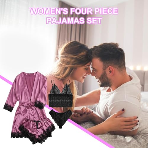 Ensemble de lingerie avec peignoir en dentelle pour voyage et spa