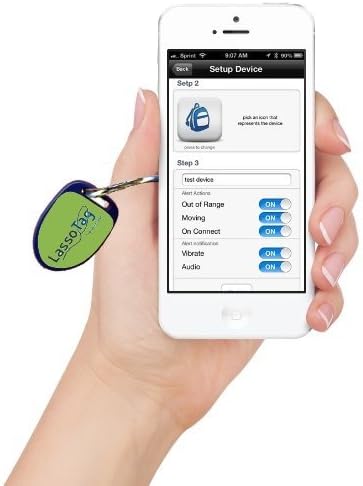 LassoTag iBeacon – Green: Bluetooth Low Energy (BLE) Tracking Beacon making Valuables Smarter for iOS / iPhone / iPod / iPad.