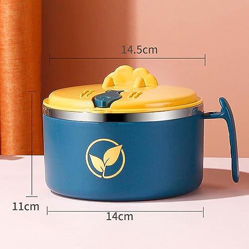 Bol à ramen avec couvercle inox isotherme bleu et support téléphone
