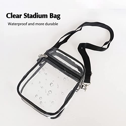 Clear Crossbody Bag, Cute Clear Purse Messenger Bag for Women,Stadium Approved Transparent Purse Suitable for Work, Travel, Sporting Events