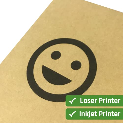 150 Arkuszy - A4 Kraft Brown Naklejki Papierowe Arkusze Etykiet, Druk Laserowy/Atramentowy