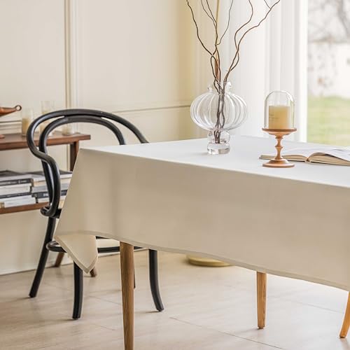 Home Brilliant White Table Cloth Wedding Restaurant Party Decoration, Waterproof Tablecloth Easy-care Wipe Clean