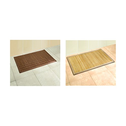 WENKO 17996100 Bathroom mat Bamboo Nature - anti-slip underside