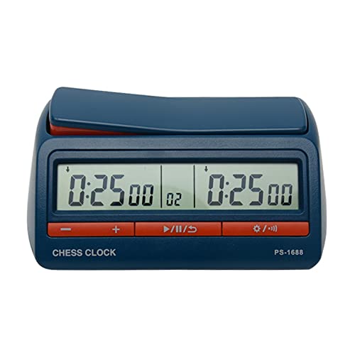 Chess Clock Digital Chess Timer with Reward & Delay Countdown Function 3-in-1 Multipurpose Ches-s Clock with Large Seesaw Button for Ches-s and Board Games(COLOR:Blue)