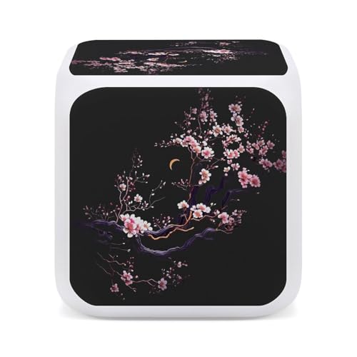 目覚まし時計 置き時計 桜柄 デジタル時計 目覚ましライト デジタル置き時計 めざまし時計 卓上時計 ファッション 大きな数字表示 温度計 7色ライト変換 電池式 カレンダー 温度 湿度 部屋 寝室用
