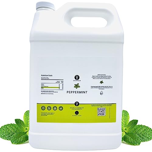 Dolce Flav Peppermint Flavoring Oil for Desserts, Restaurant Size, 1 Gallon