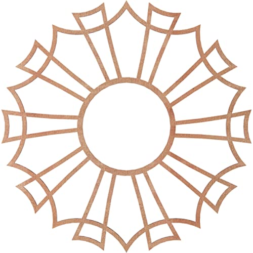 Image of Ekena Millwork 28 inchOD x 9 7 /8 inchID x 3 /8 inchT Augustus Wood Fretwork Pierced Ceiling Medallion, Cherry