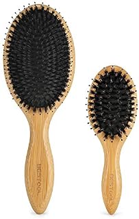 Hair Brush Set, BESTOOL Boar Bristle Hair Brush Set with Detangling Nylon Pin