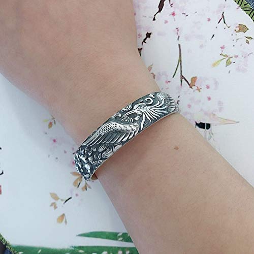 Bracelet phénix S925 ouvert en argent, le cadeau classique idéal - 4