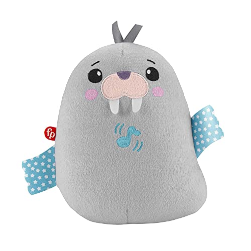 Image of Fisher-Price Baby Toy Chill Vibes Walrus Soother, Plush Sound Machine with Music & Vibrations for Developmental Play Newborns Ages 0+ Months