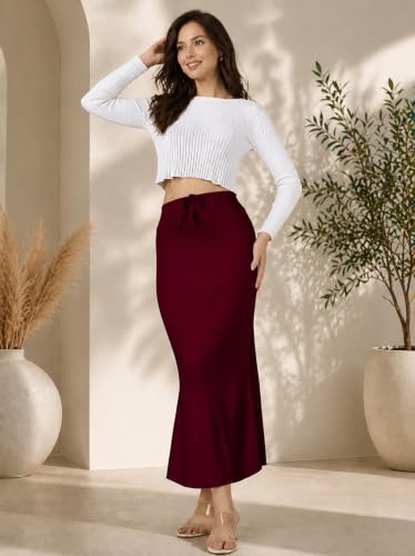 Image of Stretchable Saree Shapewear Petticoat for Women,Skirts for Women,Smooth Curve 4-Way Stretch Fish Cut Peticote Innerwear,Shape Wear Dress for Saree
