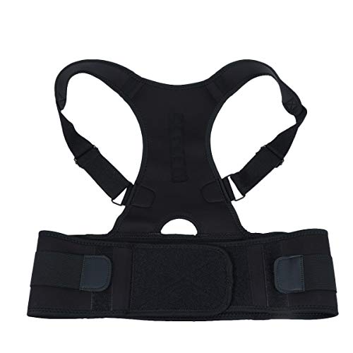 ROSENICE Corrector de Postura Espalda Faja para Espalda Lumbar Soporte de Espalda Ajustable para Hombre Mujer Negro Talla L