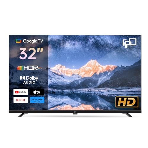 FPD Smart TV 32 Pulgadas – (81 cm) Google TV con 720p, HDR 10, Dolby Audio, Google Play y Google Cast Integrados, telecommande vocale, Streaming TV en Direct