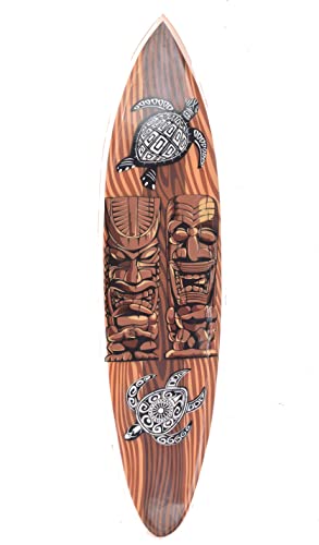 Tiki - Tabla de surf (100 cm, estilo paintbrush Tiki tortugas con aspecto hawaiano