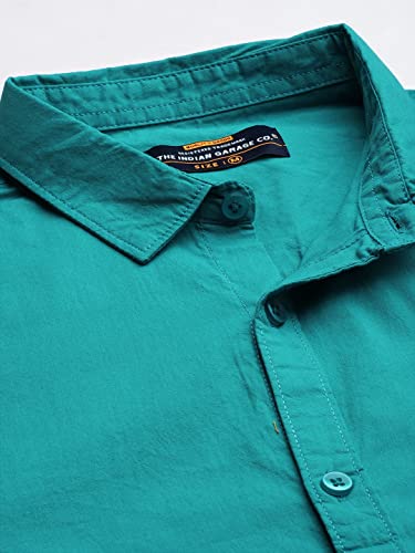 Image of The Indian Garage Co Men Slim Fit Solid Full Sleeves Cutaway Collar Casual Shirt